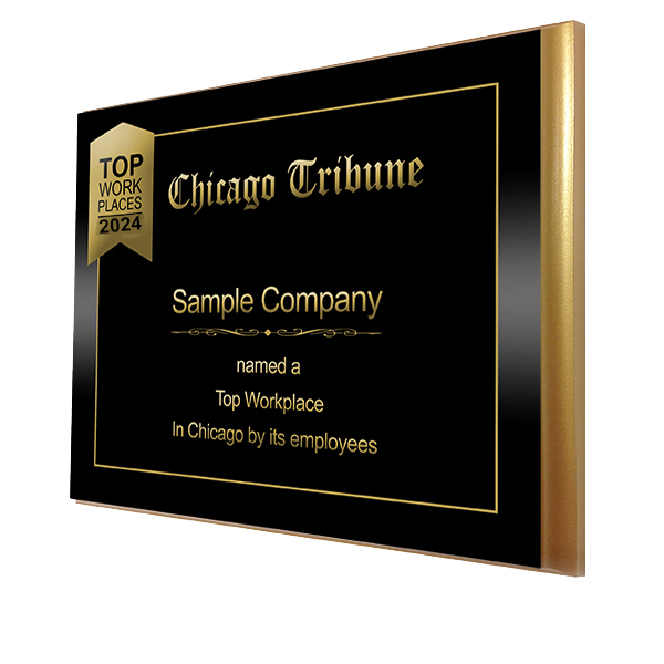 Small 7x9 Front Bevel Plaque (Gold) - $159.00